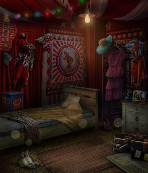 Circus Anime Background, Circus Background Gacha, Gacha Circus Background, Circus Themed Bedroom, Anime Circus, Circus Bedroom, Fantasy Circus, Circus Room, Circus Wallpaper