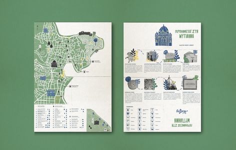 Lesvos visual identity on Behance City Brochure Design, Location Map Design, Grid Design Layout, Map Art Illustration, Design Layout Magazine, City Guide Design, Travel Brochure Design, Map Brochures, Olvera Street