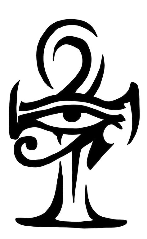 Egyptian Eye & Ankh Ankh Tattoos, Egyptian Eye Tattoos, Ankh Tattoo, Horus Tattoo, Anubis Tattoo, Ankh Symbol, Egyptian Eye, Egypt Tattoo, Egyptian Tattoo