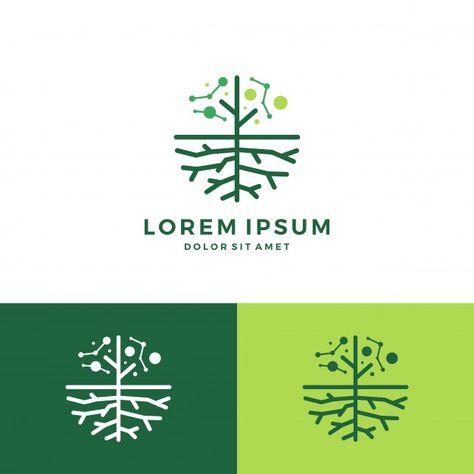 Arbre Numérique Et Logo Racine Vecteur P... | Premium Vector #Freepik #vector #logo #arbre #abstrait #design Green Branding, Plant Logos, Nature Logo Design, Eco Logo, Music Festival Poster, Typo Logo, Leaves Vector, Leaf Logo, School Logo