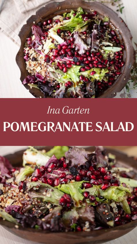 Ina Garten Pomegranate Salad Spinach Salad With Pomegranate Seeds, Salad With Pomegranate Seeds Feta, Kale Salad With Pomegranate Seeds, Recipes With Pomegranate Seeds, Pomegranate Salad Recipes, Pomegranite Salad, Pomegrante Salad, Salad With Pomegranate Seeds, Salad Pomegranate