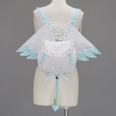 FRILL Angel Wings Rucksack (2012) ❤ liked on Polyvore featuring bags, backpacks, rucksack bag, day pack backpack, knapsack bags, backpacks bags and ruffle bag Angel Wing Backpack, Wing Backpack, Angel Backpack, Angel Wings Backpack, Ruffles Bag, Magical Girl Outfit, Magical Girl Aesthetic, Diy Wings, Cosplay Outfits