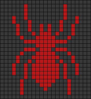 Tapestry Crochet Patterns Spiderman, Spider Man Grid Pattern, Black And Red Pixel Art, Spider Man Crochet Grid, Spider Man Beanie Crochet Pattern Grid, Spiderman Grid Pattern, Spider Alpha Pattern, Spiderman Grid, Spider Man Alpha Pattern