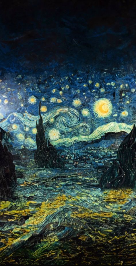 فنسنت فان جوخ, Van Gogh Wallpaper, Starry Night Wallpaper, Starry Night Painting, Arte Peculiar, Arte Van Gogh, The Starry Night, Funny Photography, Van Gogh Art