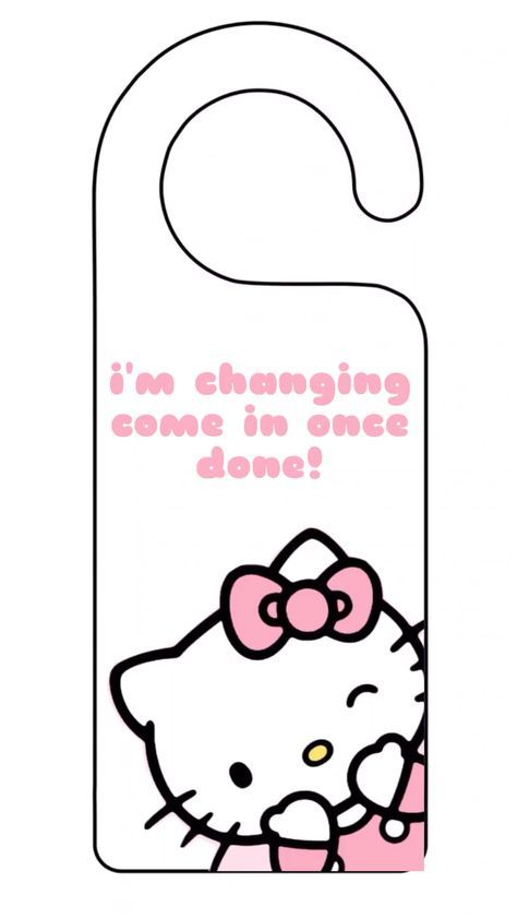 Cute Hello Kitty Pictures, Do Not Enter Sign Aesthetic, Hello Kitty Door Hanger, Hello Kitty Diy Decorations, Kitty Door, Relatable Illustrations, Printable Diy Crafts, Hello Kitty Room, Diy Canvas Art Easy