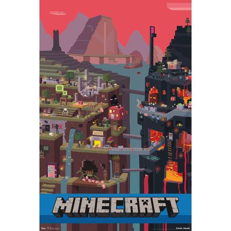 Amazon.com: Minecraft Sam Cube 22x34 Poster Game Art Print Underground: Posters & Prints Minecraft Poster, Sport Posters, Minecraft World, Minecraft Banner Designs, Video Game Posters, Gaming Posters, Game Poster, Biome, Trends International