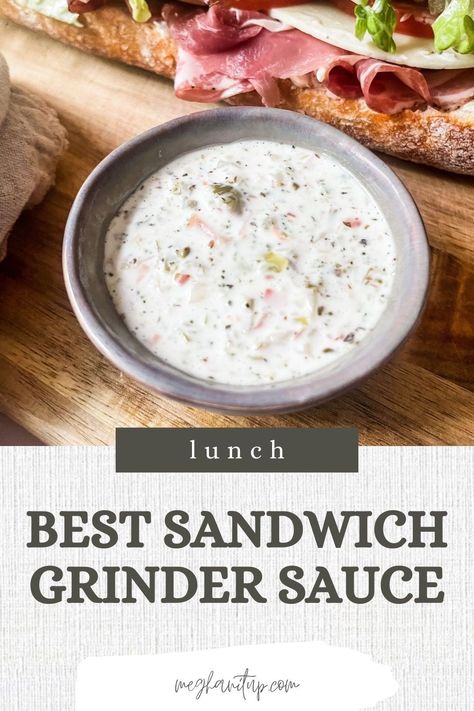 Need some lunch ideas that are both easy and tasty? Try incorporating Grinder Sauce into your sandwich recipes for a flavor boost that will leave you satisfied all day long. Italian Sandwich Sauce, Homemade Grinder Sandwich, Grinder Sauce Recipe, Grinders Sandwiches Recipe, Panini Sauce Recipes, Sandwich Sauce Ideas, Grinders Sandwiches, Pizza Dressing, Sandwich Sauce Recipes