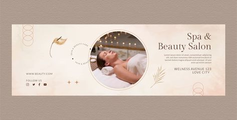 Free vector watercolor spa twitter heade... | Free Vector #Freepik #freevector #beauty-cover #beauty-design #beauty-template #beauty-banner Banner Spa, Spa Banner, Beauty Banner, Beauty Template, Logo Service, Facebook Cover Design, Thermal Spa, Spa Business, Facebook Banner