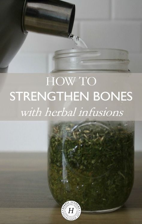 How To Strengthen Bones With Herbal Infusions | Herbal Academy | Here's a bone building protocol as well as a mineral-rich recipe to help you strengthen bones with herbal infusions while they are on the mend! Herbal Academy, Herbal Medicine Recipes, Herbal Tinctures, Herbal Recipes, Natural Healing Remedies, Natural Sleep Remedies, Herbal Healing, Cold Home Remedies, Natural Cough Remedies