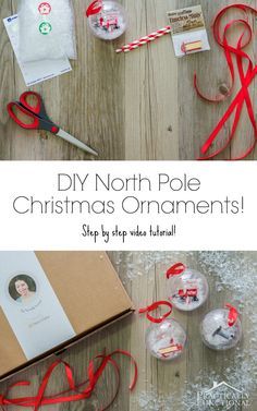 These North Pole ornaments are too cute, and they look so easy to make! Diy North Pole, Polar Express Party, North Pole Christmas, Simple Craft Ideas, Christmas Tree Lots, Ornament Diy, Polar Express, Disney Crafts, Christmas Crafts For Kids