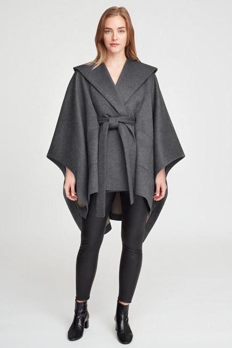 Suit With Cape, Winter Cape Coat, Sweater Care, Cape Outfit, Coat Cape, Winter Cape, Blanket Coat, Hooded Cape, Slow Fashion Brands