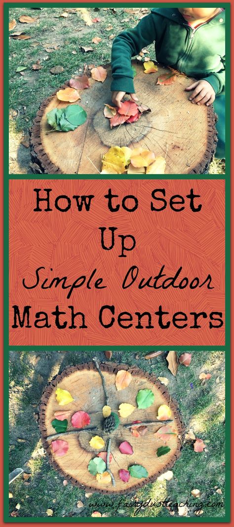 Get the step-by-step guide of how to set up simple outdoor math centers! So easy and FREE! @fairydustteaching.com Outdoor Kindergarten, Forest Kindergarten, Fairy Dust Teaching, Nature Based Learning, Outdoor Learning Activities, Outdoor Learning Spaces, Forest School Activities, Nature School, Outdoor Education