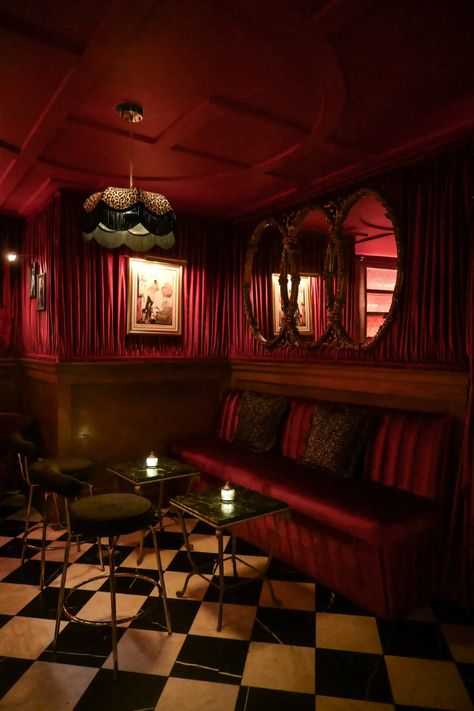 Meet the LA Couple Behind the Speakeasy Rideau and Restaurant Jade - Eater LA Glam Speakeasy, 20s Restaurant, Night Club Entrance, Dark Moody Restaurant, Quirky Restaurant Interiors, Art Lounge Room, Speakeasy Curtains, Attic Speakeasy, Nightclub Interior