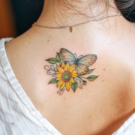 Butterfly Flower Tattoo Sketch Kit – IMAGELLA Flowers With Butterfly Tattoo, Butterfly Flower Tattoo, Yellow Butterfly Tattoo, Butterfly Ankle Tattoos, Sketch Kit, Tree Frog Tattoos, Small Sunflower, Frog Tattoos, Tattoos For Women Flowers