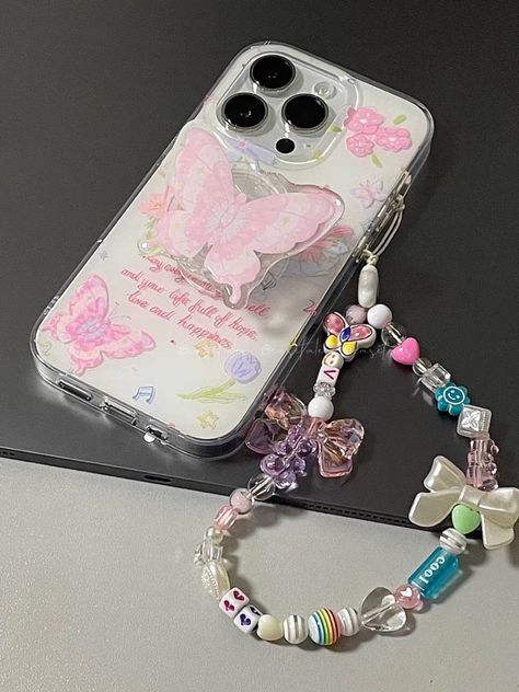 Iphone Case With Charms, Casing Iphone Aesthetic, Iphone Covers Aesthetic, Iphone Aesthetic Case, Dreamy Butterfly, Emo Accessories, Photo Iphone Case, Butterfly Case, Ig Reels