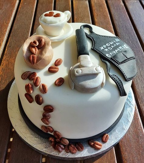 Coffee And Walnut Cake Decoration, Coffee Themed Cake, 34 Birthday Cake, Coffee Cake Design, Coffee And Walnut Cake, 34th Birthday, Dad's Birthday, Walnut Cake, Cake Inspo