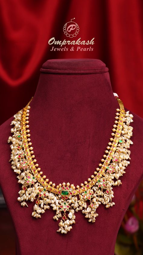 Unveil the beauty of heritage with our Guttapusalu necklace and earrings set, crafted for the modern connoisseur.  Product Code: OPJ 1196  To know more dm, whatsapp or contact us on +91 90009 09011  #gold #goldnecklace #guttapusalu #necklace #goldjewellery #kundan #gemstones #southindianjewellery #southjewellers #bridaljewellery #ethnicjewellery #heritagejewellery #916kdmjewellery #bridesofinstagram #bridesofhyderabad #bridesofindia #bridesoftelugu #kundannecklace #bridaljewellery #southbrides Guttapusalu Haram, Guttapusalu Necklace, Temple Jewellery Earrings, Heritage Jewellery, South Indian Jewellery, Jewellery Earrings, Kundan Necklaces, Necklace And Earrings Set, Temple Jewellery