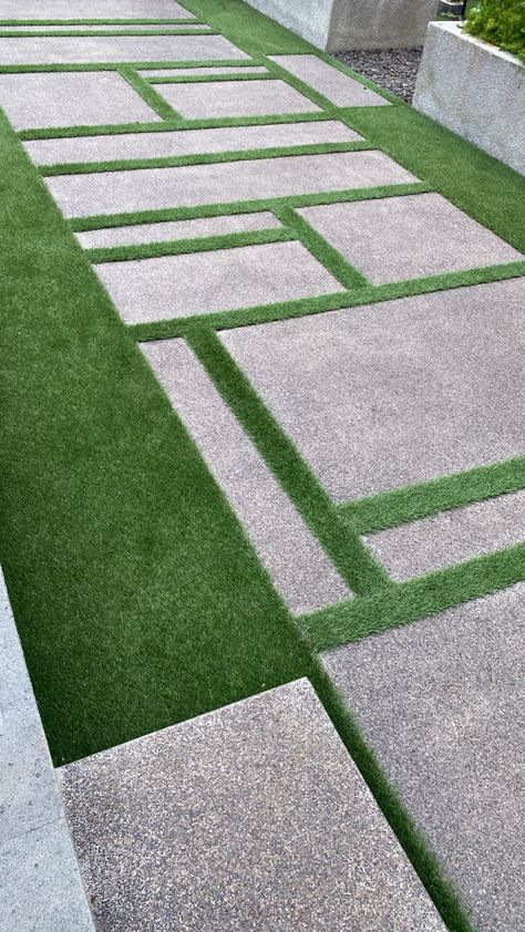 Grass Pavers, Side Yard Landscaping, Concrete Walkway, Driveway Design, Modern Backyard Landscaping, Front Yard Garden Design, Front Yard Landscaping Plans, Patio Garden Design, Outdoor Furniture Plans