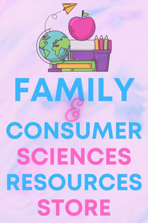 CTE Family and Consumer Sciences Teaching Materials

Teaching resources for the Family and Consumer Sciences classroom for grades 6-12.

Worksheets, projects, activities, tv and movie worksheets and more!

#familyandconsumersciences #familyandconsumersciencesteacher #facsteacher #fcsteacher #facsclassroom #fcsclassroom #familyandconsumersciencesclassroom #sayyestofcs #tptstore #teachingmaterials #highschoolworksheets #highschoolteacher #cteteacher #ctefamilyandconsumersciences #teacherlife Consumer Science Project Ideas, High School Family Consumer Science Classroom, Family And Consumer Science Classroom Decor, Family And Consumer Science Classroom, Home Economics Classroom, Fcs Classroom, Facs Classroom, High School Subjects, Science Classroom Decorations