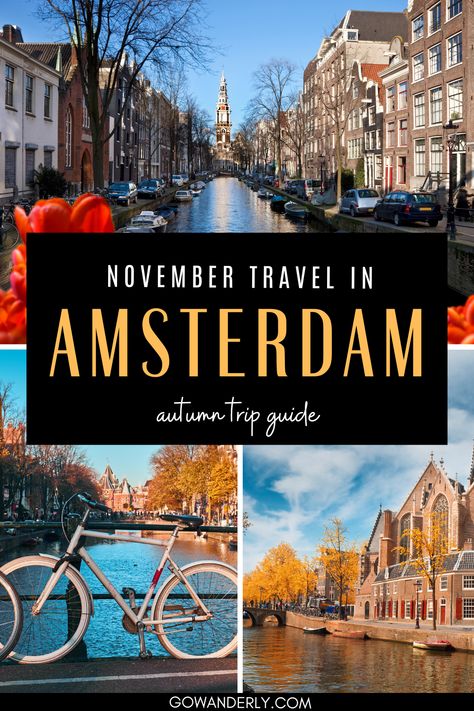 A comprehensive guide for visiting Amsterdam in November, featuring insider tips. Things To Do In Amsterdam In November, November Amsterdam, Amsterdam In November, Amsterdam Packing List, Amsterdam November, Europe In Fall, Amsterdam Autumn, Amsterdam Girls, Amsterdam Fall