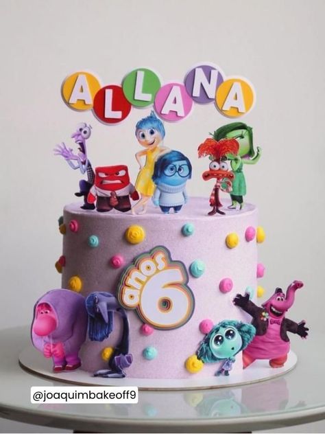 Inside Out Birthday Cake, Inside Out Party Ideas, Christmas Wedding Cakes, 3d Cake Toppers, Birthday Baking, 3rd Birthday Cakes, 2 Birthday Cake, Cartoon Cake, Character Cakes