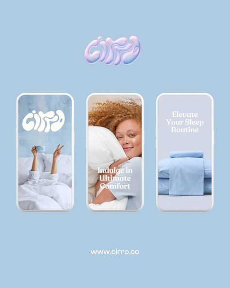 Experience Cloud-like comfort with Cirro☁️💤 The typeface was designed to give off a soft pillow kind of feel and the overall brand aesthetic is cozy. I had so much fun working on this 💭 brief by @modernbrief #modernbriefcirro Pillow Branding, Cloud Branding, Brand Aesthetic, Sleep Routine, Soft Pillow, Contents Design, Social Ads, Soft Pillows, Fun At Work