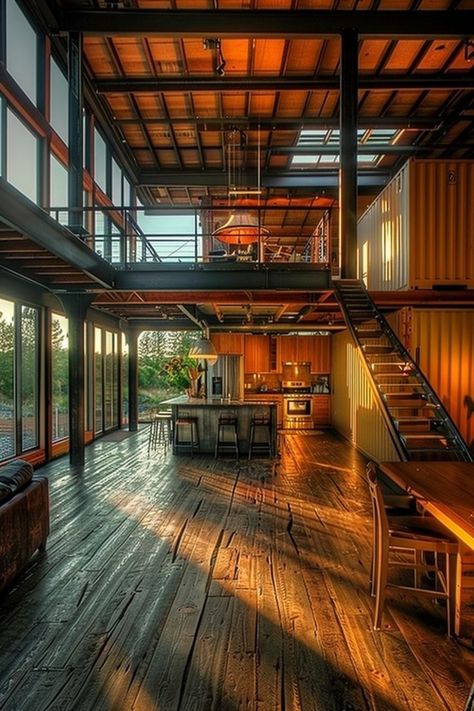 Shipping containers make for surprisingly awesome houses! Here are 39 container house designs perfect for affordable, eco-friendly 2024 living without sacrificing style. 👆 Click for more ideas！ Interior Design Container Home, Container Barndominium, Container House Ideas, Shipping Container House Design, Cargo Container Homes, Metal Building Designs, Steel Building Homes, Awesome Houses, Shipping Container Home Designs