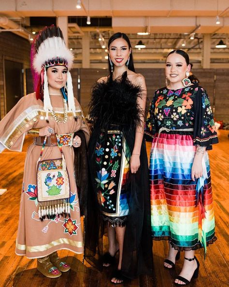 Osamuskwasis’s Colorful Clothes Are a Celebration of Indigenous Joy | Vogue Powwow Outfits, Indigenous Clothing, Indigenous Fashion, Transparent Clothing, Colorful Clothes, Native American Culture, Traditional Fashion, Turtle Neck Dress, Fashion Line