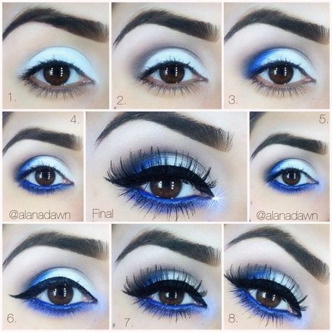 Mekap Mata, Blue Halloween, Drag Make-up, Blue Makeup Looks, Tutorials Makeup, Smink Inspiration, Eye Makeup Steps, Makijaż Smokey Eye, Stunning Makeup