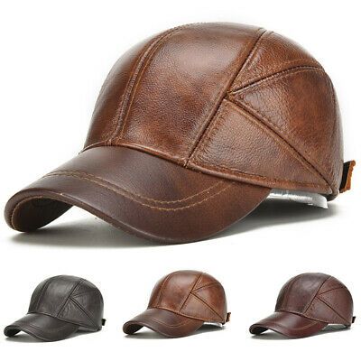 Leather Baseball Cap, Winter Hats For Men, Mens Winter, Men's Hats, Baseball Caps Mens, Leather Hats, Ear Hats, Casual Hat, Leather Cap