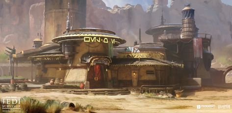 ArtStation - Pyloon Saloon Cantina Jedi Survivor Concept Art, Saloon Concept Art, Survivor Concept Art, Star Wars Nature, Scifi Environment, Sci Fi Aesthetic, Space Western, Western Saloon, Jedi Survivor