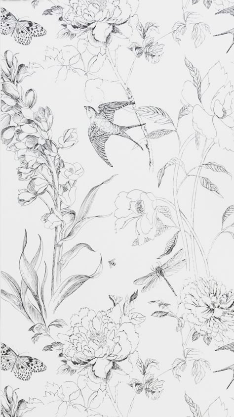 Farmhouse Wallpaper, Black White Wallpaper, Aesthetic Interior Design, Aesthetic Interior, Wallpaper Direct, Black And White Wallpaper, Bathroom Wallpaper, Designers Guild, Grey Wallpaper