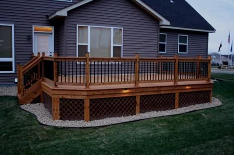 Ideas De Piscina, Deck Skirting, Redwood Decking, Cedar Deck, Building A Porch, Patio Deck Designs, Wooden Deck, Deck Designs Backyard, Deck Plans