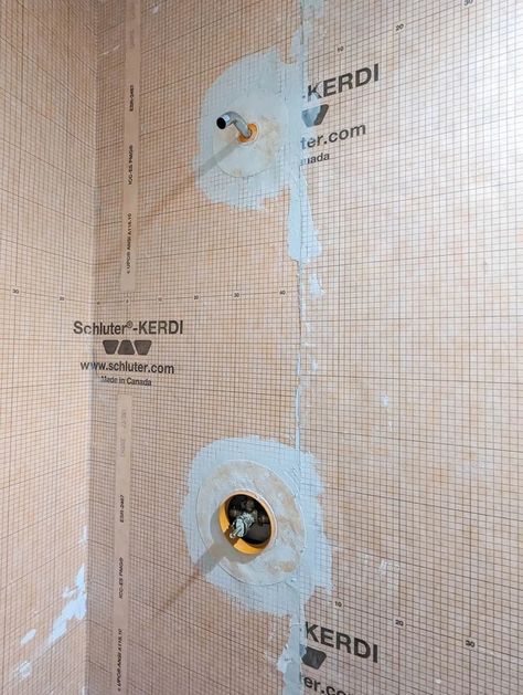 Schluter Shower, Bathroom Tile Diy, Shower Curb, Bathroom Tiling, Master Suite Bathroom, Diy Shower, Shower Niche, Backer Board, Shower Pan