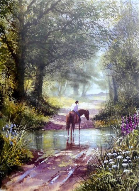 Terry Harrison art Terry Harrison Paintings, Terry Harrison, Oil Painting Pictures, How I Wish, Wish I Was There, I Wish I Was, Country Scenes, Tree Canvas, Water Painting