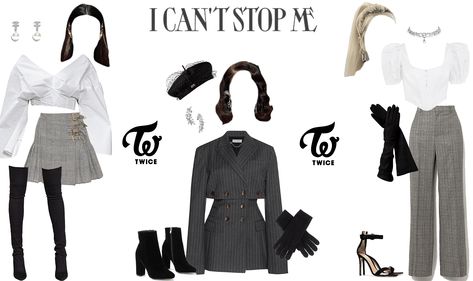 Twice Concert Outfit Ideas Scientist, Twice Outfits Inspired Scientist, Cant Stop Me Twice Outfit, Twice Icsm Outfit Inspired, I Cant Stop Me Twice Outfit, Fancy Twice Outfits, Twice Outfits Concert Ideas, Twice Outfits Inspired, I Can’t Stop Me Twice Outfit Inspired