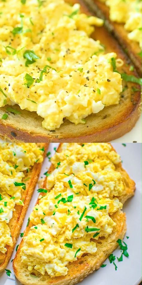 This Scrambled Egg Toast is so easy to make, filling, and so incredibly tasty, that it is going to make your morning better. Guaranteed. FOLLOW Cooktoria for more deliciousness! #egg #toast #breakfast #brunch #eggs #easyrecipe #recipeoftheday Scrambled Egg Toast, Brunch Eggs, Eggs Breakfast, Scrambled Egg, Resep Diet, Tasty Videos, Egg Toast, Breakfast Toast, Makanan Diet