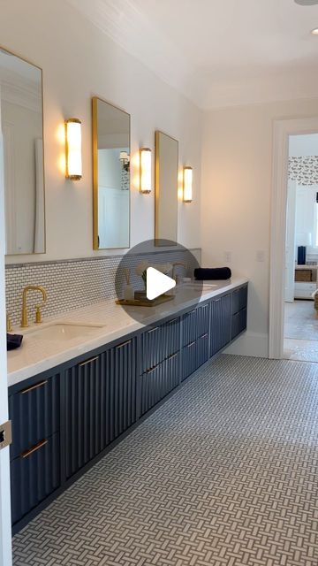 The Cabinet Gallery Utah on Instagram: "Shared bathroom goals with a fluted floating bathroom vanity. Check out home #19 Coastal Manor during the Utah Valley Parade Of Homes. Every inch of this home design is so beautiful.   Builder + designer: @cambridgehomecompany  Custom cabinetry: @thecabinetgalleryutah   #uvparade #utahvalleyparadeofhomes #bathroomdesign #cabinetrydesign #bathroominspiration #bathroomvanity #utahluxuryhomes #paradeofhomes #interiordesign #bathroomgoals @uvhba  @uvparade_" Canva Presentation, Floating Bathroom Vanity, Bathroom Goals, Cabinetry Design, Powder Bath, Parade Of Homes, Shared Bathroom, Custom Cabinetry, Bathroom Inspiration