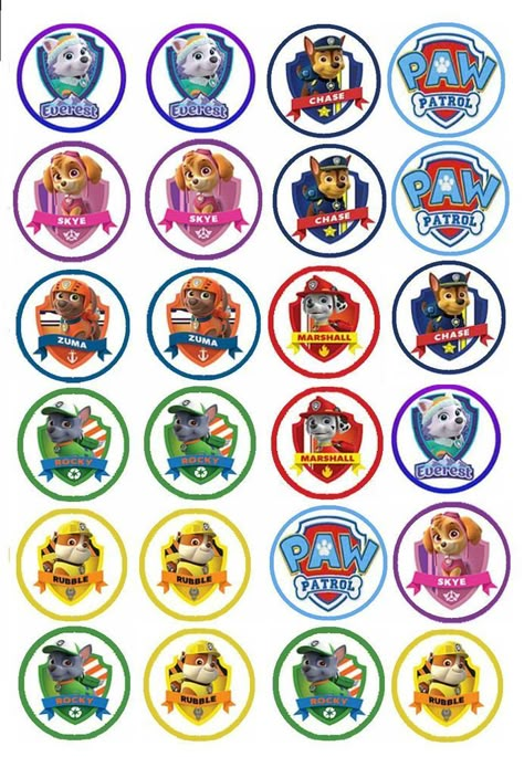 Paw Patrol Cups, Paw Patrol Badge, Imprimibles Paw Patrol, Paw Patrol Stickers, Paw Patrol Printables, Paw Patrol Cupcakes, Paw Patrol Decorations, Paw Patrol Birthday Theme, Paw Party