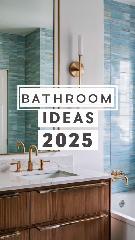 Bathroom Ideas 2025: Embrace stylish and functional bathroom ideas for 2025 that cater to modern lifestyles. A guest bathroom can be transformed with chic fixtures and clever organization strategies. Incorporate a tiny tub for a luxurious feel or opt for a sleek shower with modern elements. Use neutral tones and soft textures to create a calming environment, making your guests feel at home and relaxed. Styles Of Bathrooms, Bathroom Shower Tile Ideas Modern, Bathroom Neutral Tiles, Bathroom Small With Bathtub, Bathroom Remodel Ideas With Bathtub, Bathroom With Tiled Walls, Boho Modern Bathroom Ideas, Main Bedroom Bathroom Ideas, Pistachio Bathroom Ideas