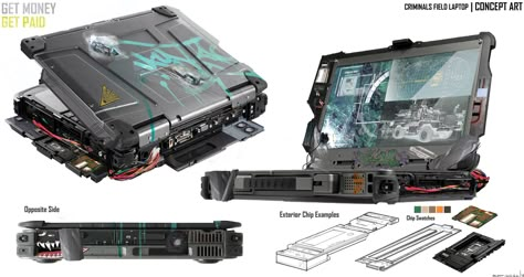 ArtStation - Criminals Field Laptop, Blake Rottinger Laptop Gadgets, Sci Fi Props, Sci Fi Tech, Laptop Design, Clever Gadgets, New Technology Gadgets, High Tech Gadgets, Future Tech, Pc Portable