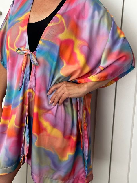 Bali Beach Coverup to Sew in No Time - Sulky Diy Coverup, Lounge Cardigan, Bali Beach, Plus Size Beach, Bali Beaches, Summer Cardigan, Flowy Fabric, Beach Outfits, Travel Wardrobe