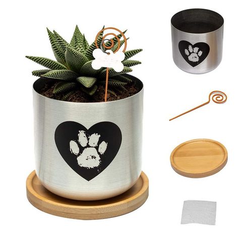 Capti Dog Memorial Gifts Plant Pot - Paw Print On My Heart Planter, Pet Loss Gifts Pet Gravestone, Dog Headstone, Pet Memorial Ideas Dogs, Dog Memorial Gifts, Dog Cremation, Pet Bereavement Gifts, Pet Memorial Garden, Memorial Ideas, Diy Dog Treats