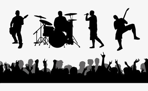 Rock Stage Background, Band Silhouette, Art Of Music, Band Performance, David Carson, Raster Graphics, Silhouette People, Simple Plan, 3d Cakes