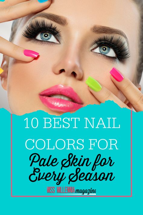 Elevate your fair skin with the best nail colors for pale skin! Expert picks for a stunning manicure that complements your pale complexion. https://missmillmag.com/best-nail-colors-for-pale-skin/ Nails For Pale Hands, Nails For Fair Skin, Nail Colours For Pale Skin, Pale Skin Nails, Red Opi Nails, Colors For Pale Skin, Navy Blue Nail Polish, Dark Green Nail Polish, Nail Colors For Pale Skin