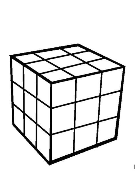 Drawings To Trace, Cube Template, Worksheet Coloring, Educational Coloring Pages, Black And White Clipart, Rubix Cube, Best Coloring Pages, Rubik's Cube, Coloring Page Ideas