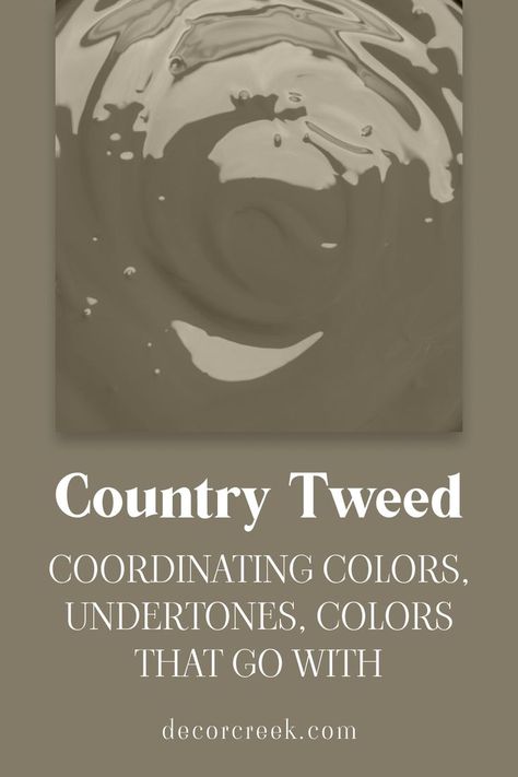 Country Tweed SW 9519 | Coordinating Colors, Undertones Brown With Green Undertones, Sherwin Williams Country Tweed, Country Tweed Sherwin Williams, Inviting Interiors, Office Update, Brown And Green, Living Room Green, Materials And Textures, Coordinating Colors