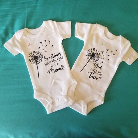 Twin Onesies® Twin Outfits Twin Baby TShirts Twins Baby | Etsy Twin Tshirts, Twin Baby Clothes, Twin Onesies, Twin Baby Gifts, Twin Shirts, Twins Baby, Twin Outfits, Gift For Parents, Dandelion Seed