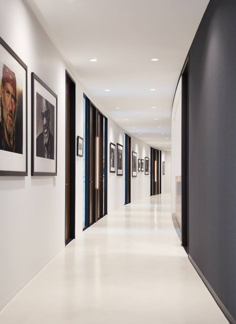 Hallway Gallery, Hotel Corridor, Office Gallery Wall, Corridor Design, Office Tour, Hallway Art, Office Lobby, Hallway Office, Hallway Design