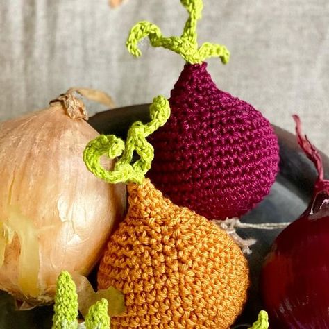 Crochet and knit food | bearygerry.etsy.com🧅🧅🧅 #crochetonion #cebula #onion #redonion #crochetvegetables #crochetfood #amigurumifood #fakefood #funfoodideas... | Instagram Crochet Food, Kids Kitchen, Fake Food, Montessori Activities, Red Onion, Aesthetic Food, Etsy Store, Good Food, Amigurumi